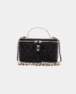 COCO Top Handle Pearl Vanity Bag Black - COCO Image