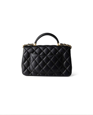 COCO Lambskin Quilted Mini Top Handle Antique Black - COCO Image