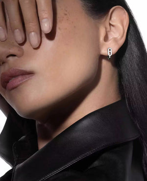 MSK Move Uno Mini Hoops Earrings Silver - MSK Image