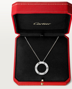 CRT Love Necklace, 3 Diamonds, Silver - CRT Image