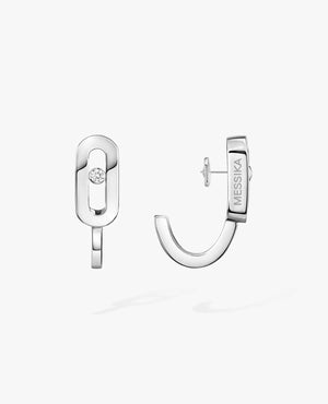 MSK Move Uno Mini Hoops Earrings Silver - MSK Image