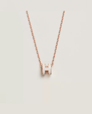 HMS Mini Pop H Pendant Rose Gold Blanc - HMS Image