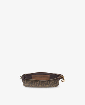 FND Baguette Pouch Brown jacquard FF fabric - FND Image