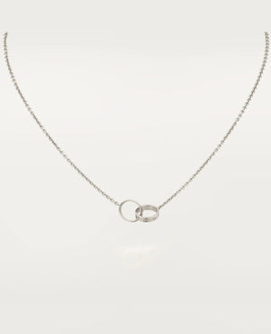 CRT Love Necklace, Interlocking Loop, Silver - CRT Image