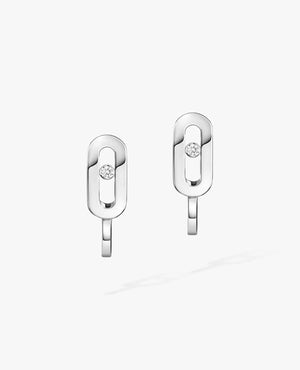 MSK Move Uno Mini Hoops Earrings Silver - MSK Image
