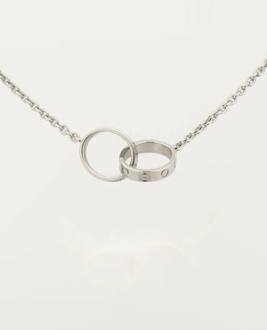 CRT Love Necklace, Interlocking Loop, Silver - CRT Image