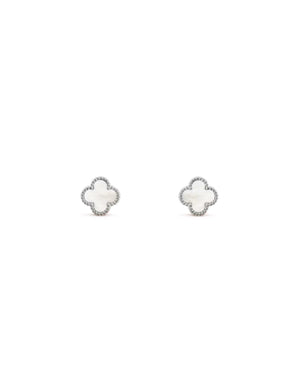 VCF Sweet Alhambra earstuds, white gold, Mother-of-pearl - VCF Image