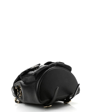 COCO Shiny Caviar Quilted Small Duma Pockets Drawstring Backpack Black - COCO Image