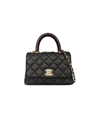 COCO Mini Black Caviar Lizard Handle Bag - COCO Image