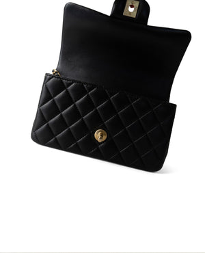 COCO Lambskin Quilted Mini Top Handle Antique Black - COCO Image