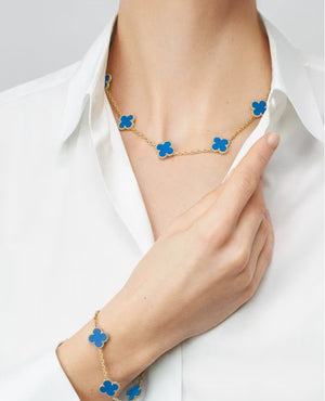 VCF Vintage Alhambra necklace, 10 motifs, yellow gold, Agate - VCF Image