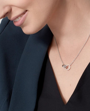 CRT Love Necklace, Interlocking Loop, Silver - CRT Image