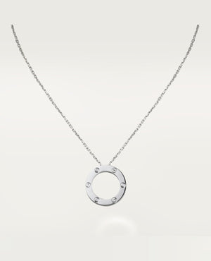 CRT Love Necklace, 3 Diamonds, Silver - CRT Image