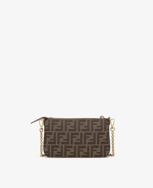 FND Baguette Pouch Brown jacquard FF fabric - FND Image