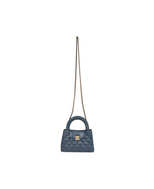 COCO Small Kelly Shopper Bag Calfskin Blue - COCO Image
