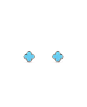 VCF Sweet Alhambra earstuds, white gold, Turquoise - VCF Image