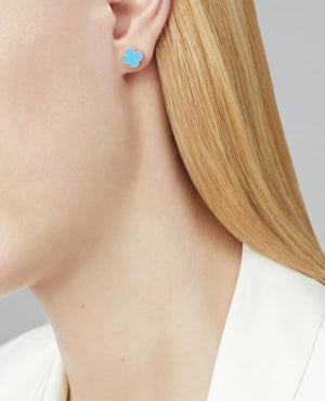 VCF Sweet Alhambra earstuds, white gold, Turquoise - VCF Image