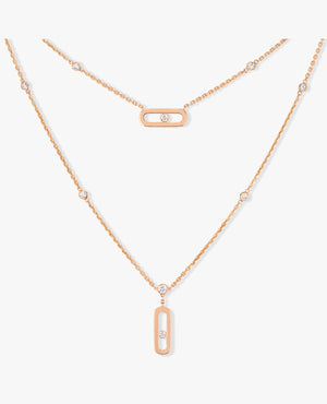 MSK Move Uno 2 Rows Necklace Pink Gold - MSK Image