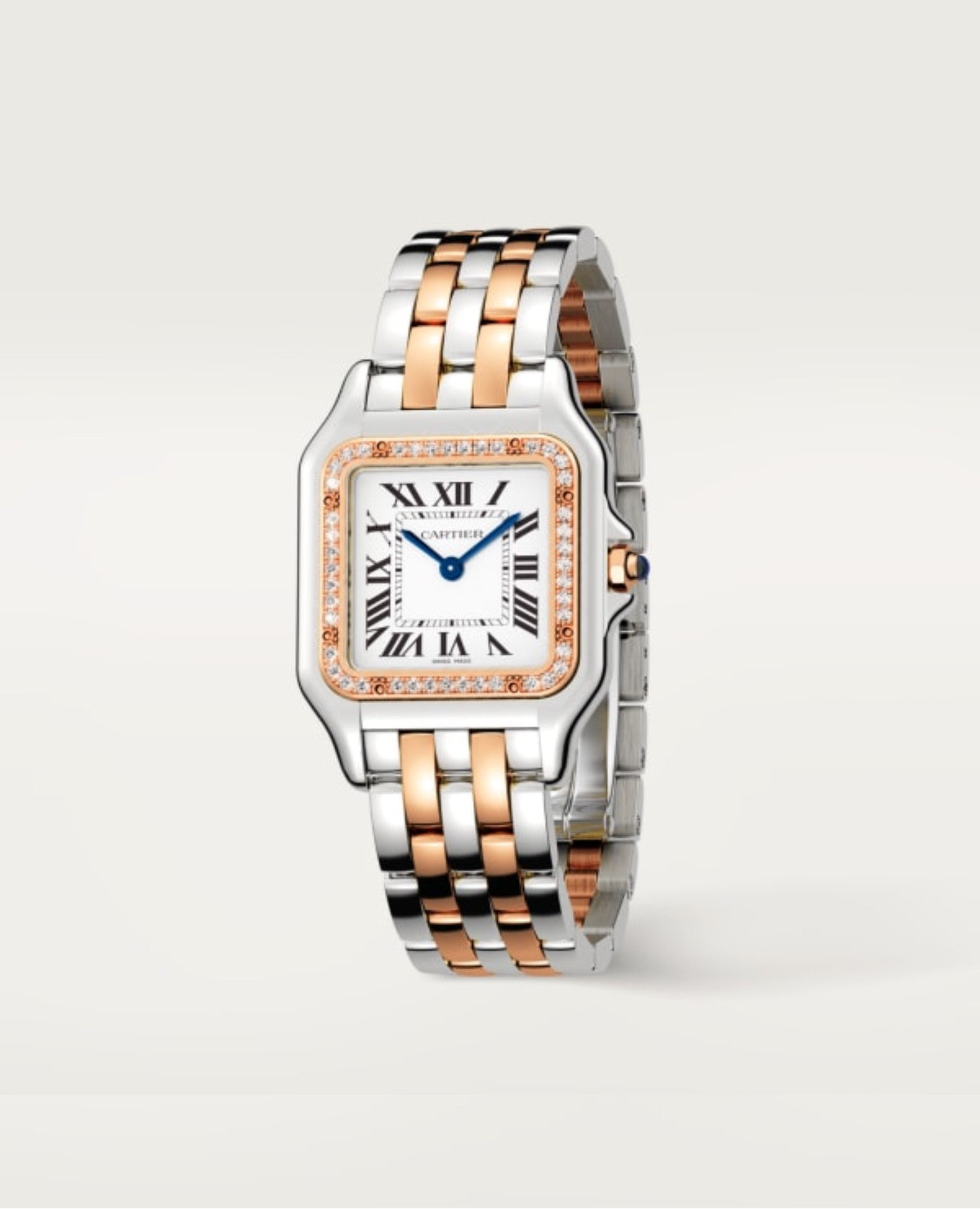 CRT Panthère DE CRT Watch, Medium Model, Diamonds, Rose Gold/Steel