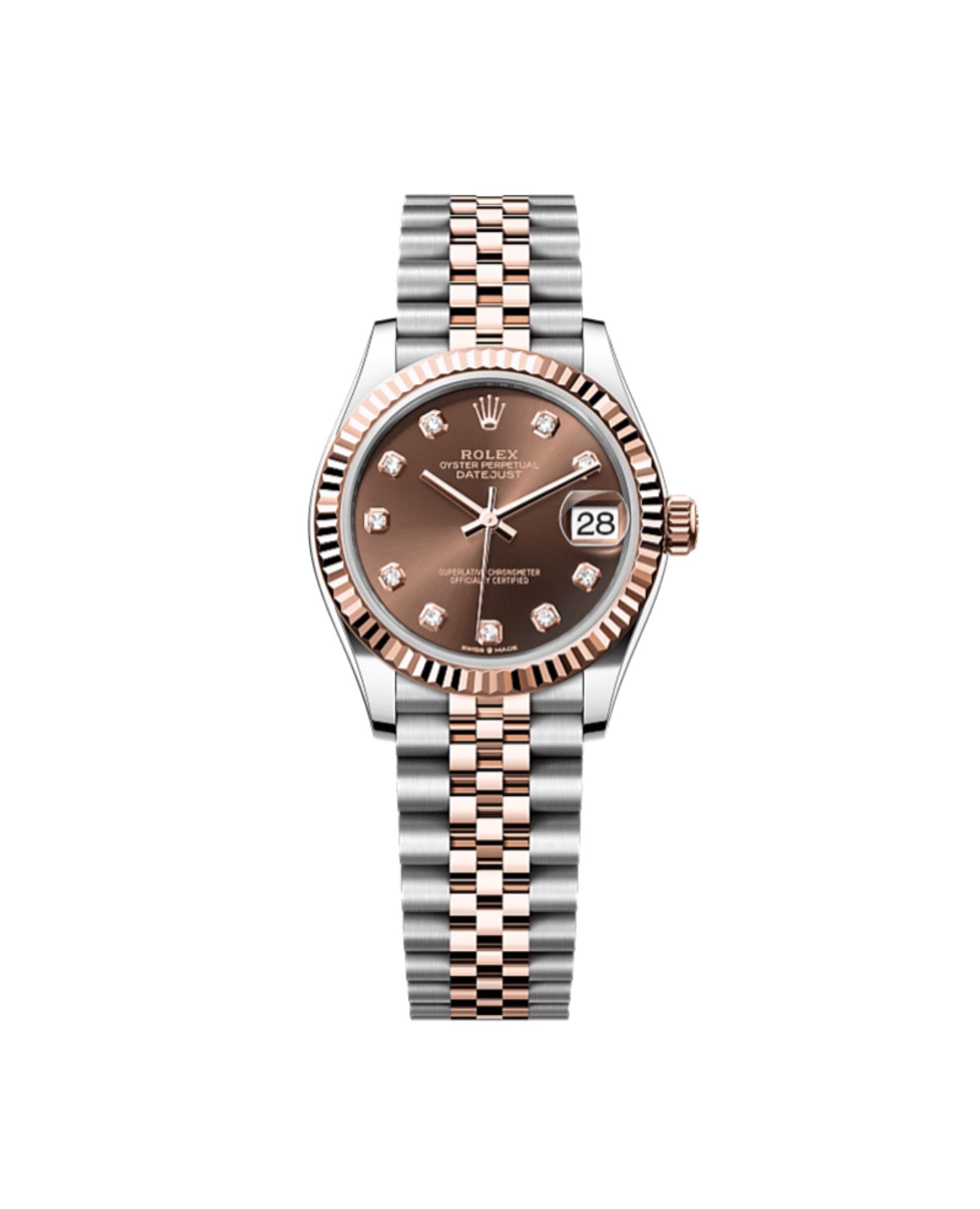 RLX Datejust 31 Oyster, 31 mm, Oystersteel and Everose gold, Dark Grey