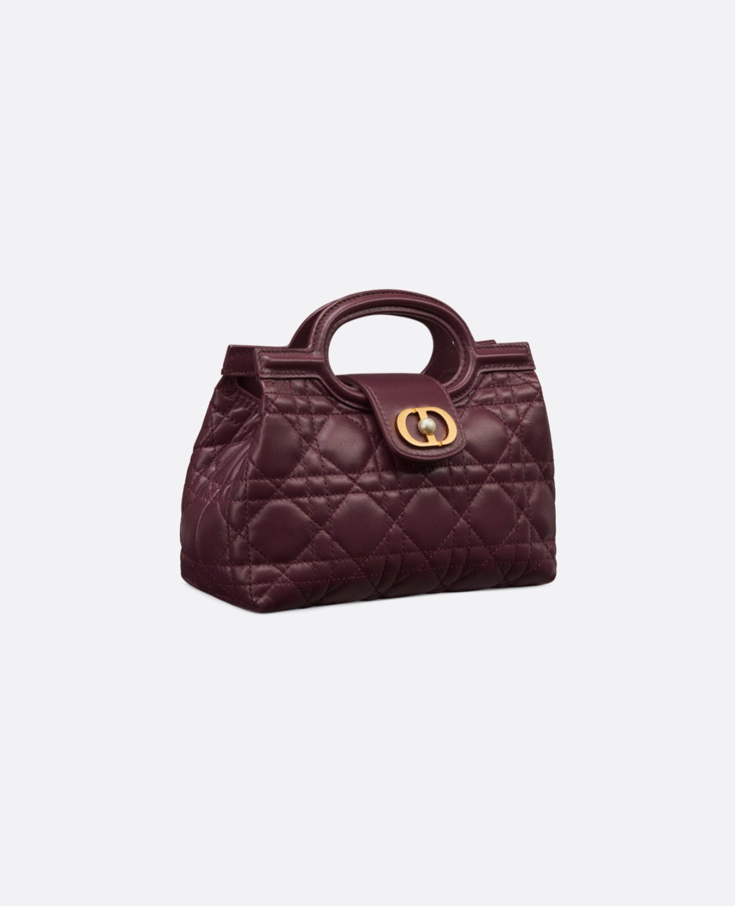 DR Jolie Top Handle Mini Bag Plum Cannage Lambskin