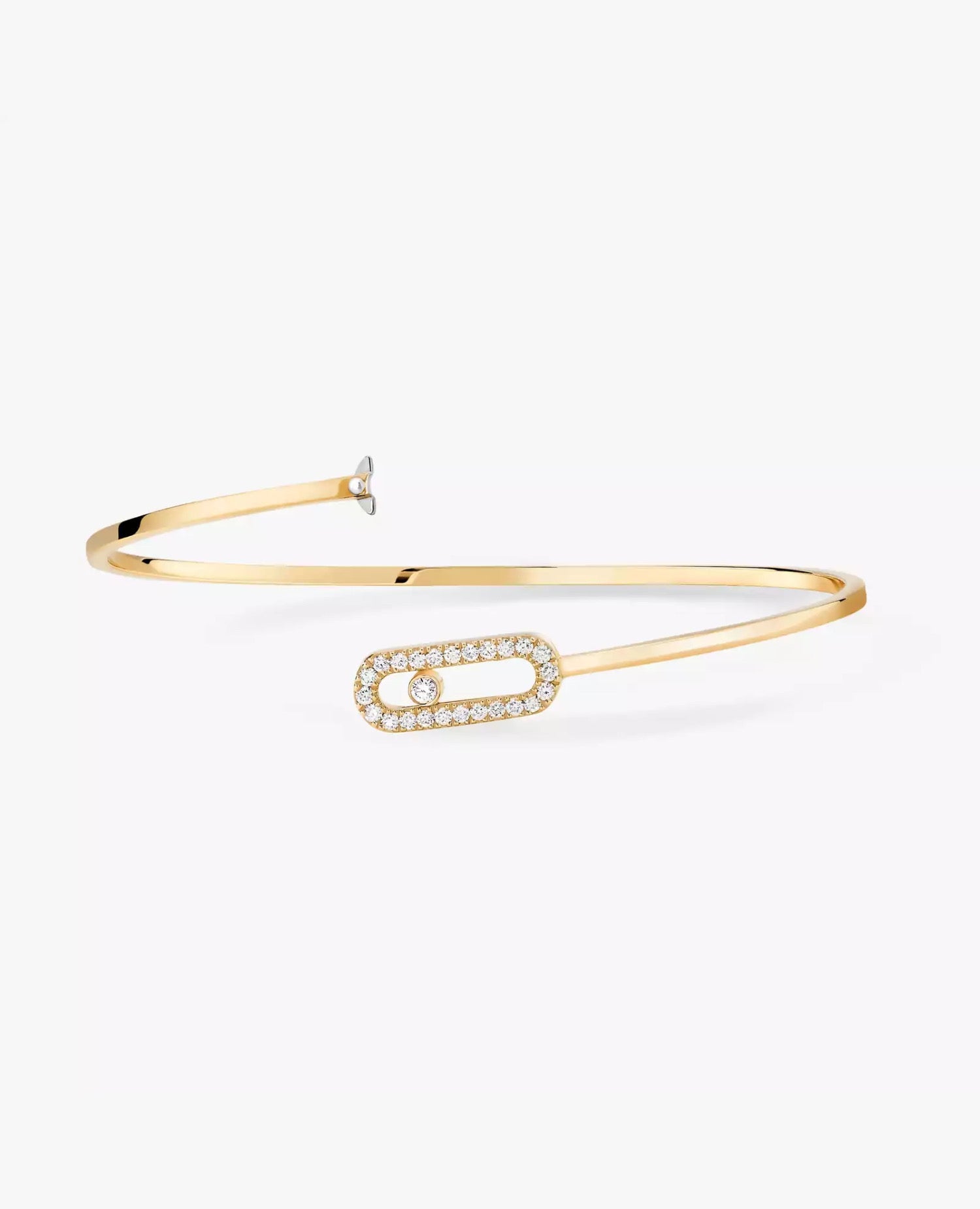 MSK  Move Uno Pavé Flex Bangle Bracelet Yellow Gold