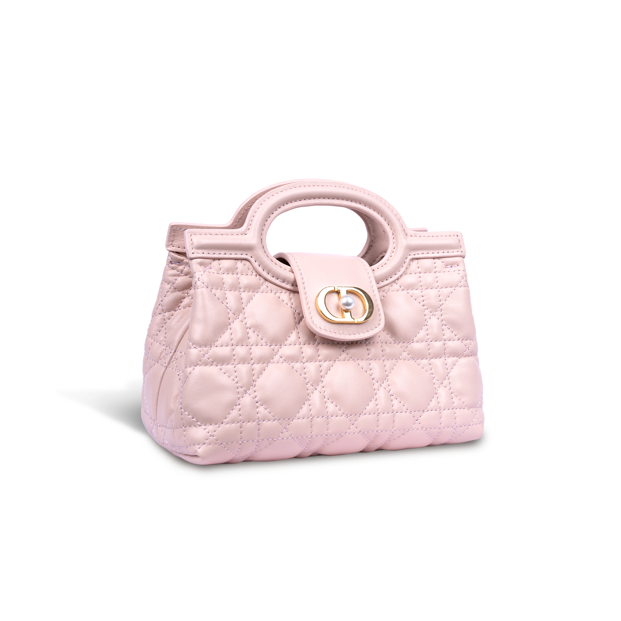 DR Jolie Top Handle Mini Bag Powder Pink Cannage Lambskin