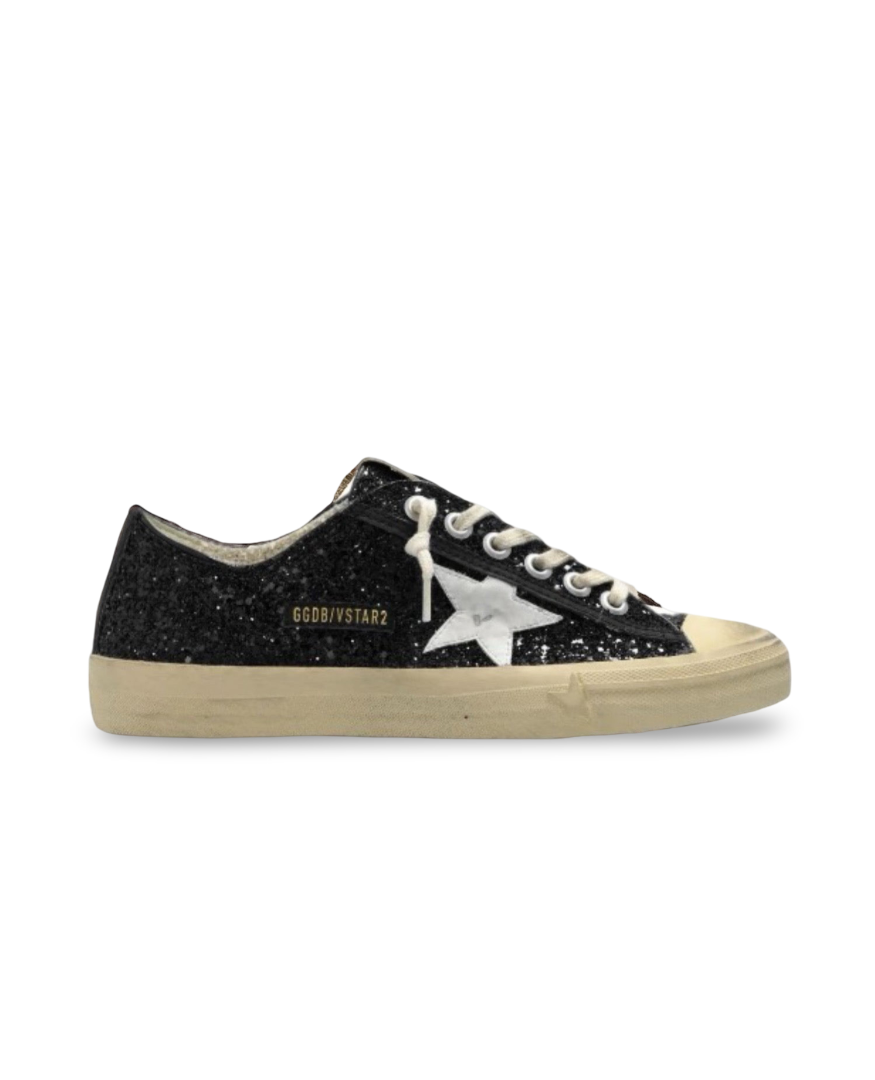Golden Goose Women's Super-Star Sneakers Glitter Black