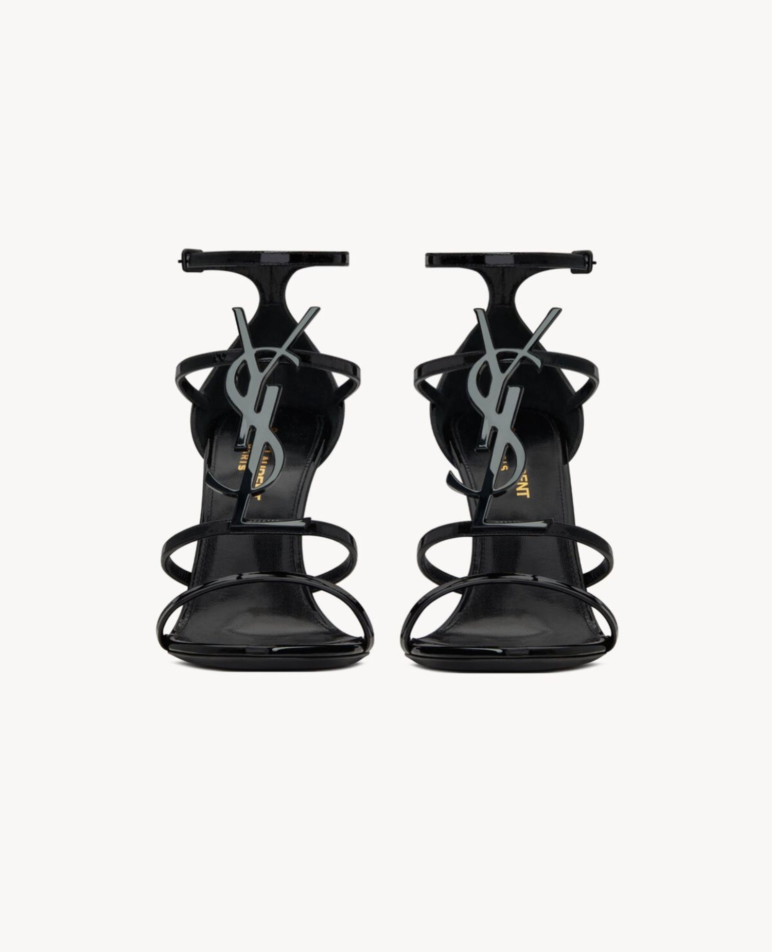 STL Cassandra Sandals in Patent Leather Black