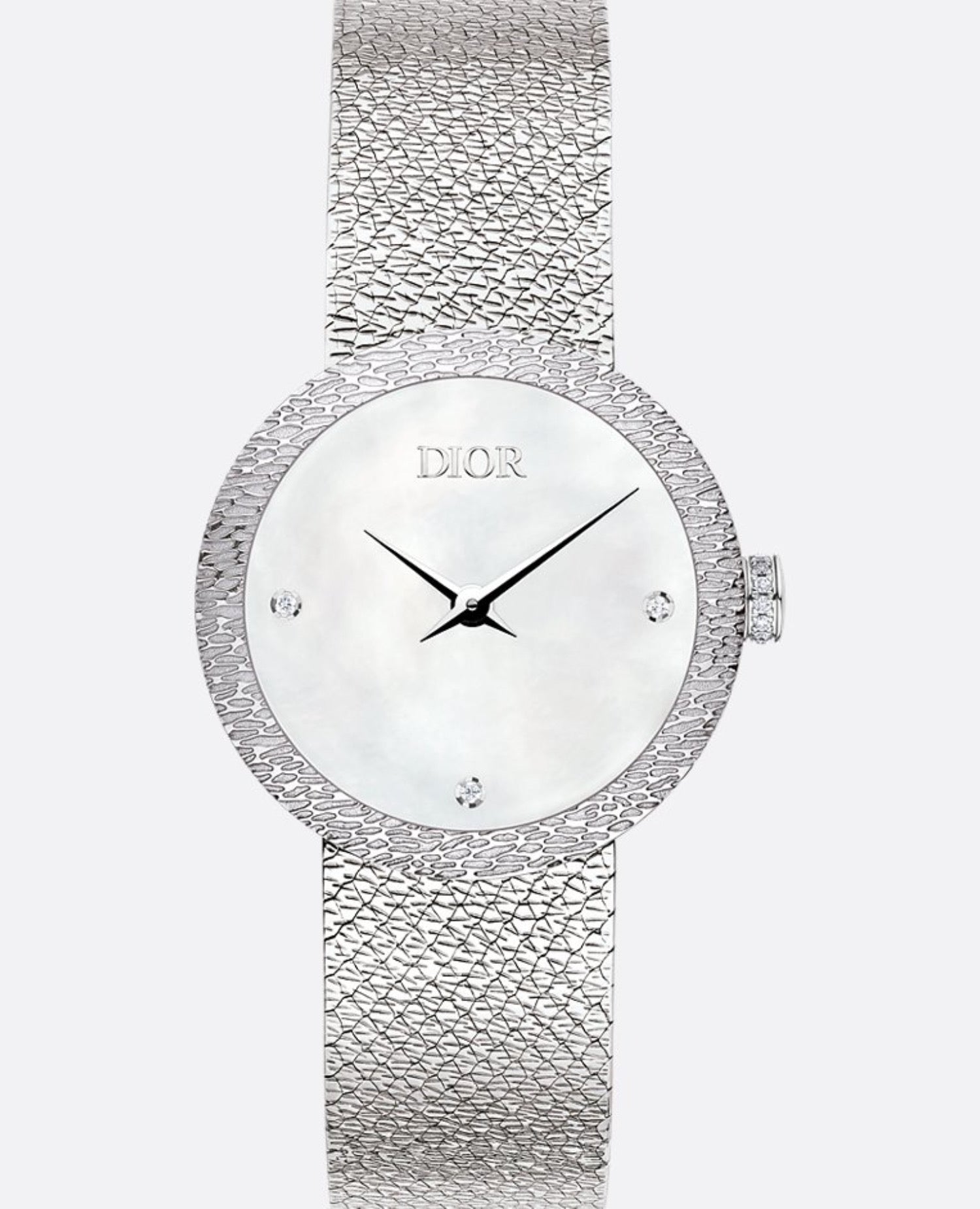 DR La D de DR Satine 25 MM, White Mother-Of-Pearl & Diamonds