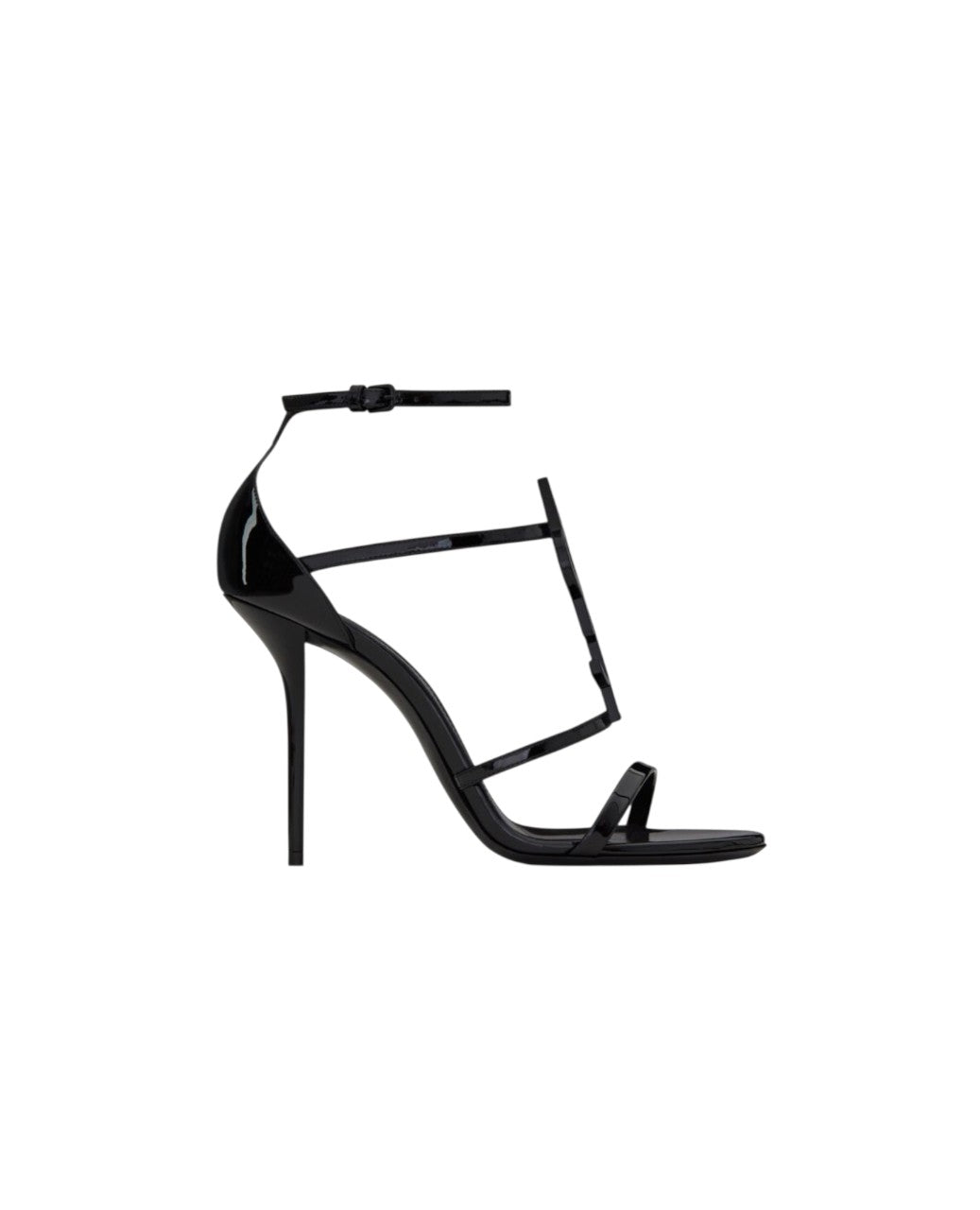 STL Cassandra Sandals in Patent Leather Black