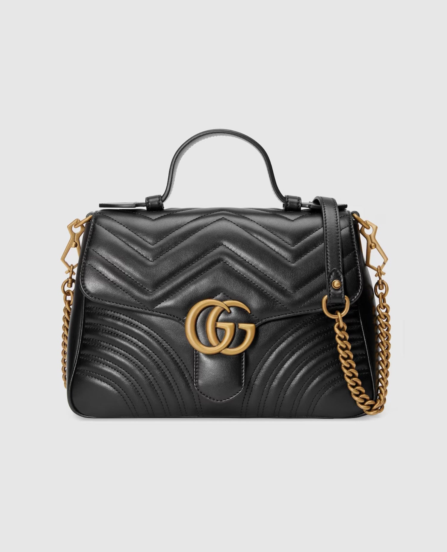 GCC GG Marmont Small Top Handle Bag Black