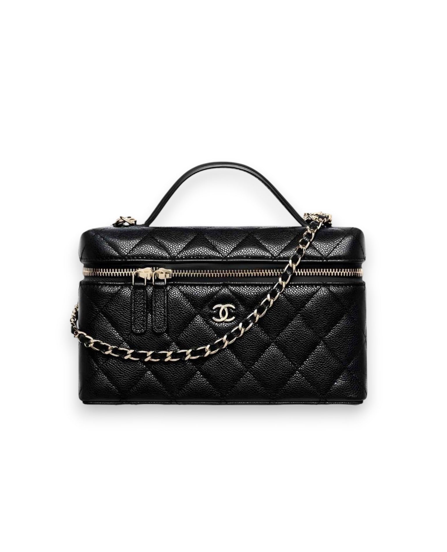 COCO Classic Vanity Slim with Chain in Grained Shiny Calfskin