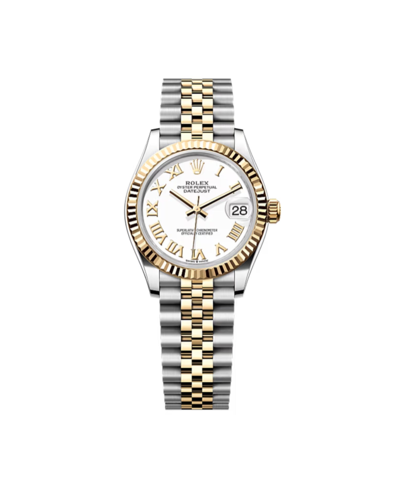 RLX Datejust 31 Oyster, 31 mm, Oystersteel and yellow gold, White Dial