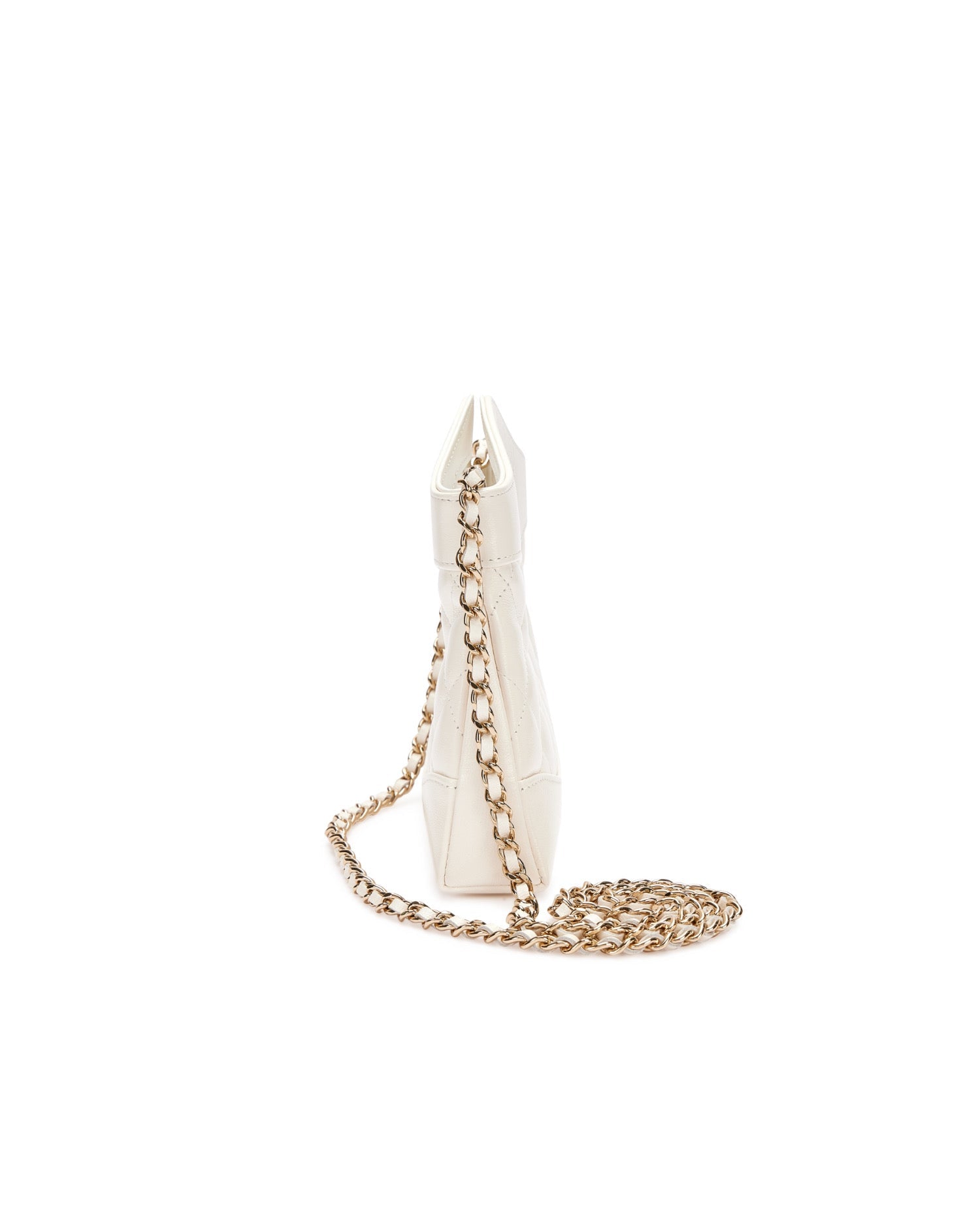 COCO Shiny Nano 31 Shopping Leather Bag White