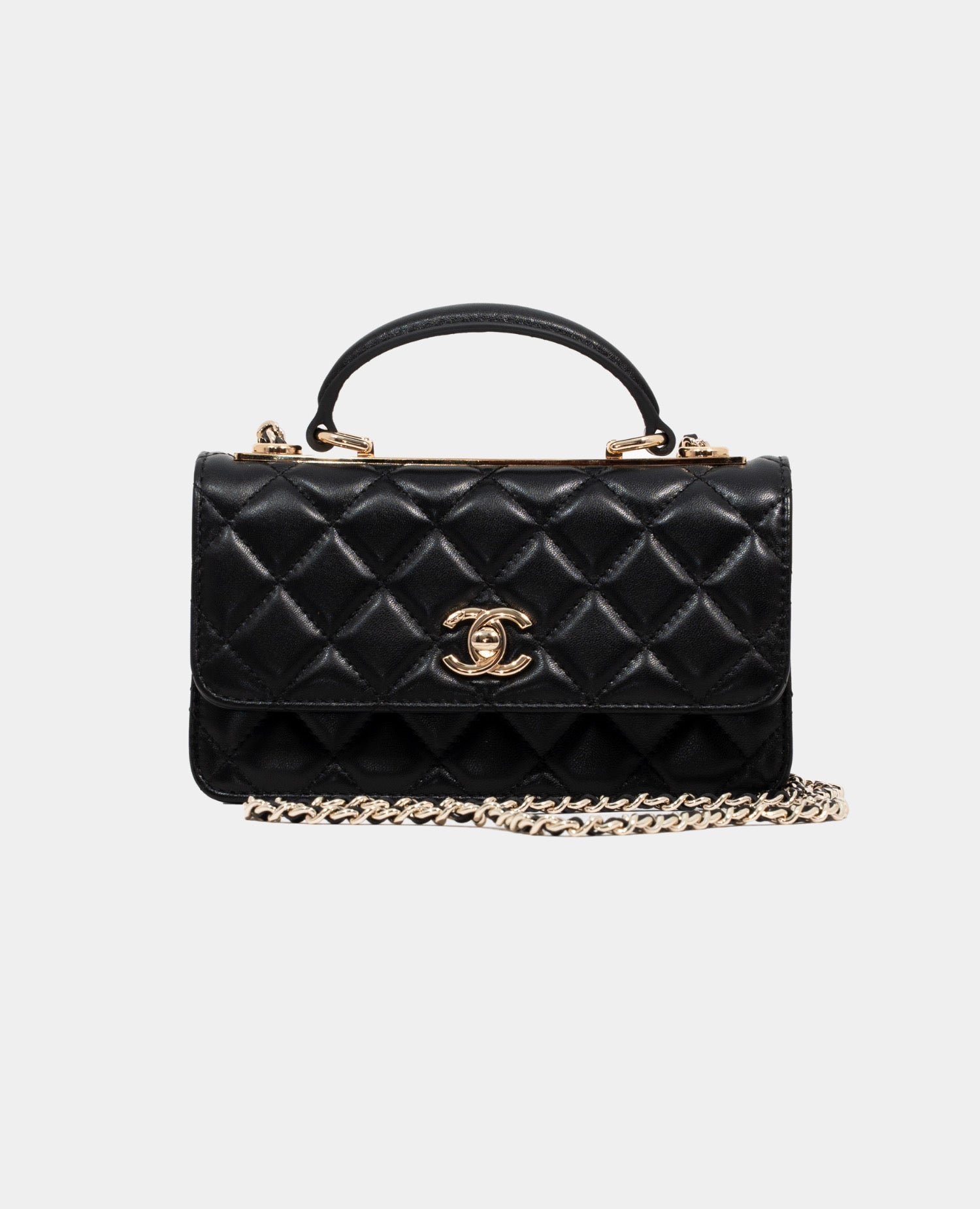 COCO CC Dual Handle Clutch With Chain Black