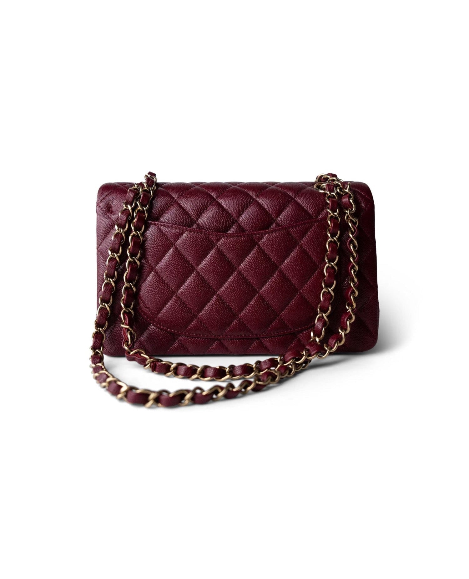 COCO Small Classic Double Flap Caviar Quilted Burgundy