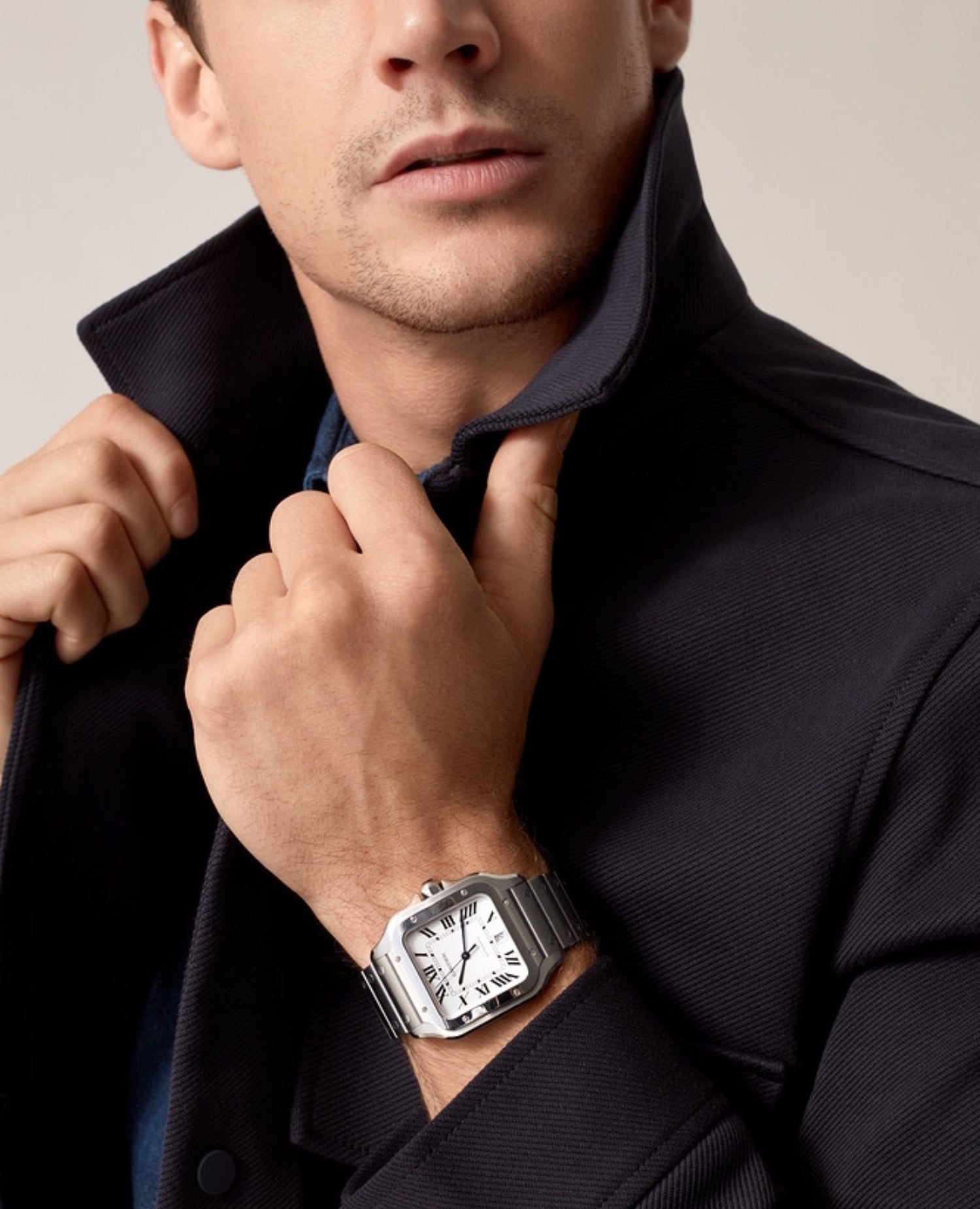 CRT Santos DE CRT Watch, Large Model, Silver