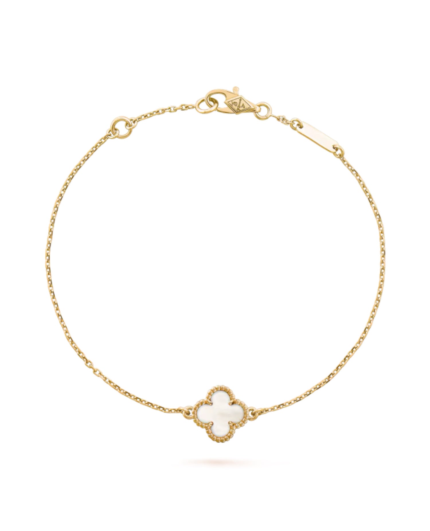 VCF Sweet Alhambra bracelet, yellow gold, Mother-of-pearl