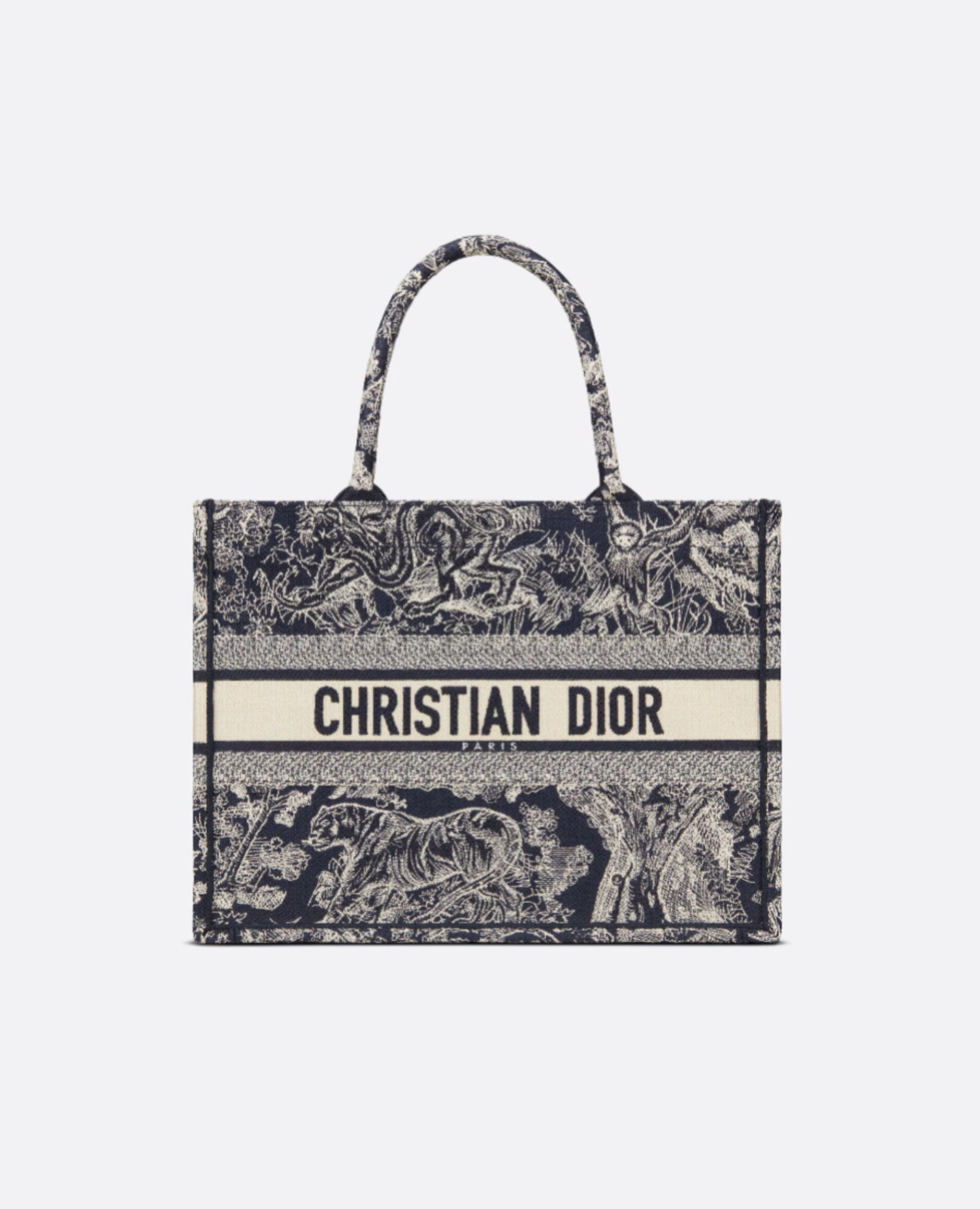 DR Medium DR Book Tote Blue & Ecue Toile