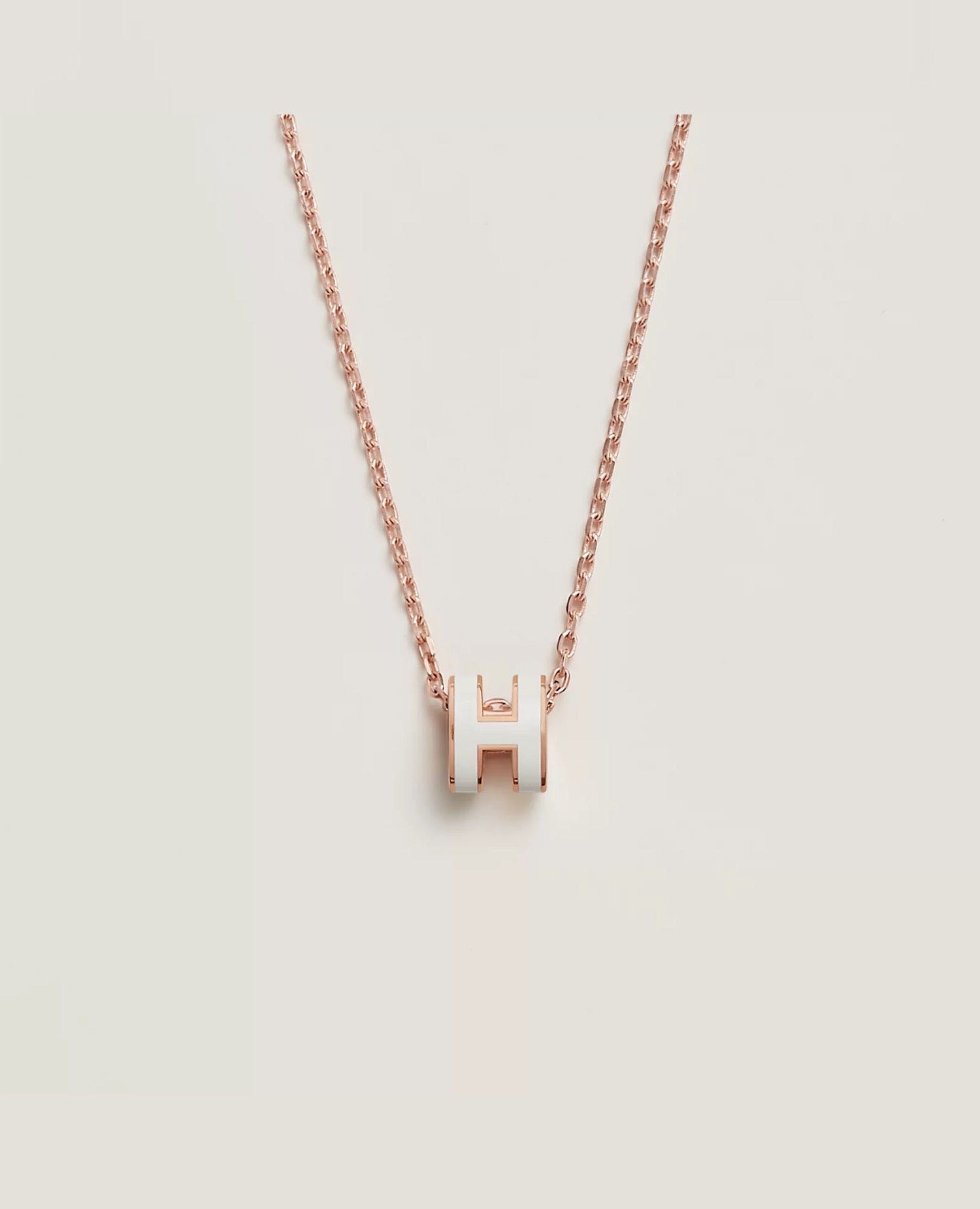 HMS Mini Pop H Pendant Rose Gold Blanc