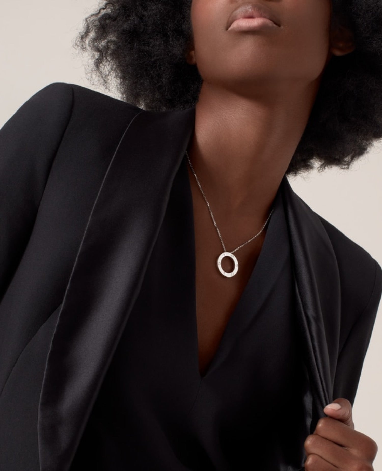 CRT Love Necklace, 3 Diamonds, Silver