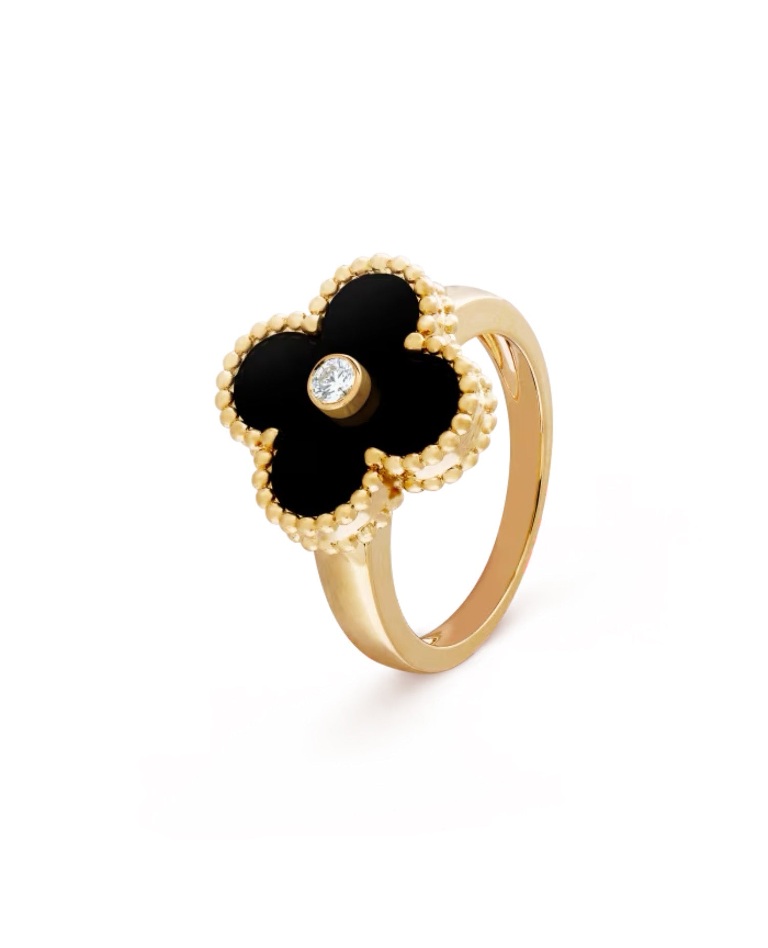 VCF Vintage Alhambra Ring, yellow gold, Diamond, Onyx – kevlts