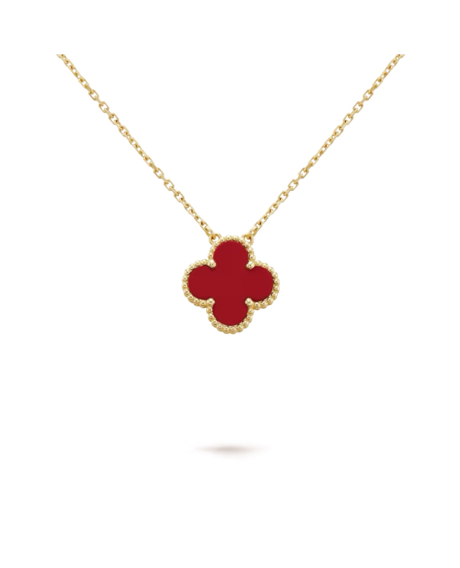 VCF Vintage Alhambra pendant, yellow gold, Carnelian