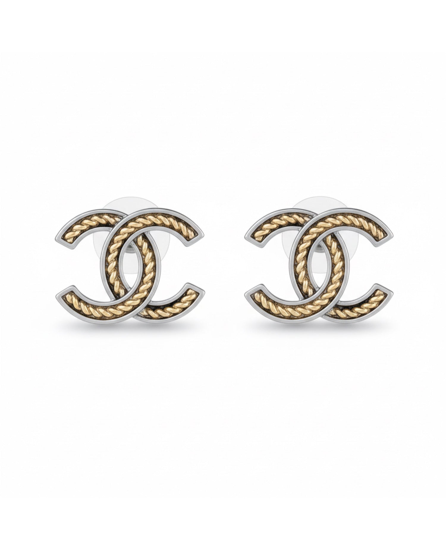 COCO Ridged Mini CC Logo Earrings