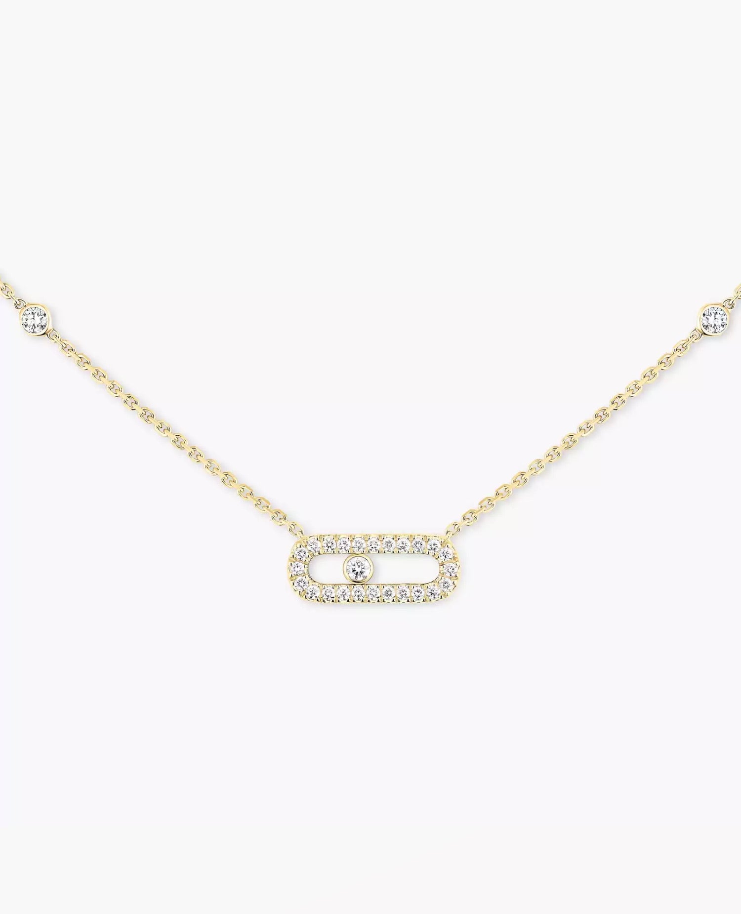 MSK  Move Uno Pavé Gold Necklace Yellow Gold