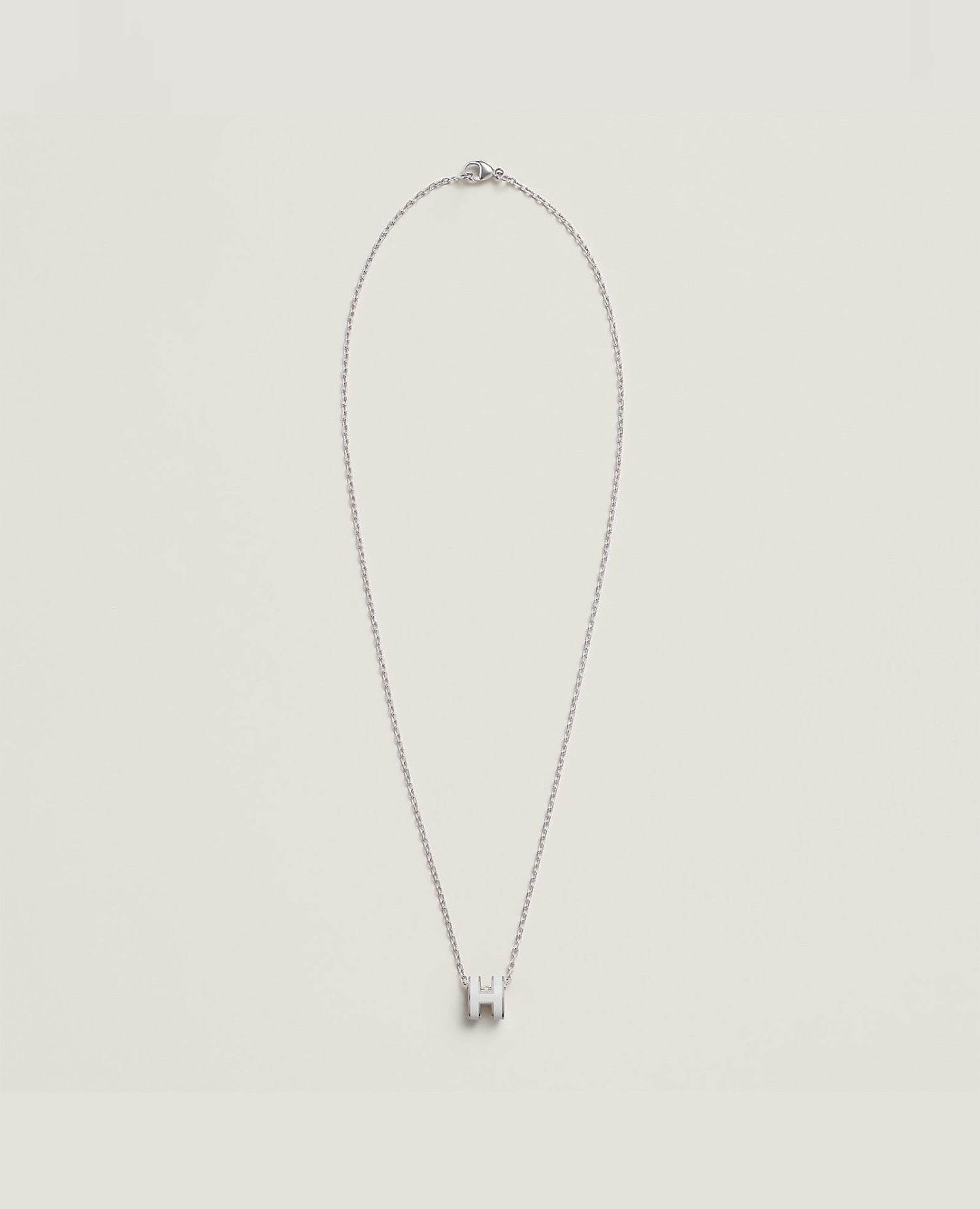 HMS Mini Pop H Pendant Silver Plated Blanc