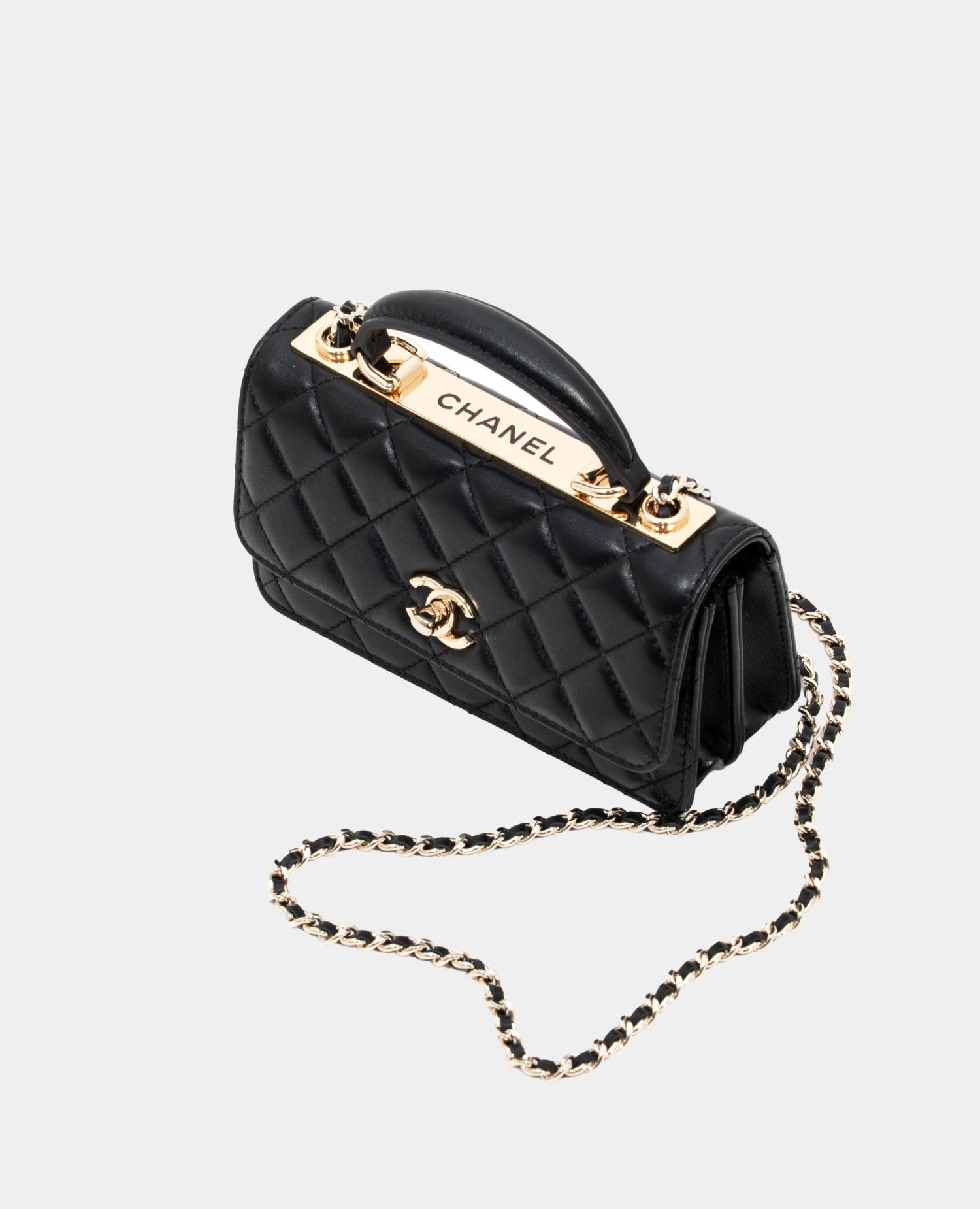 COCO CC Dual Handle Clutch With Chain Black