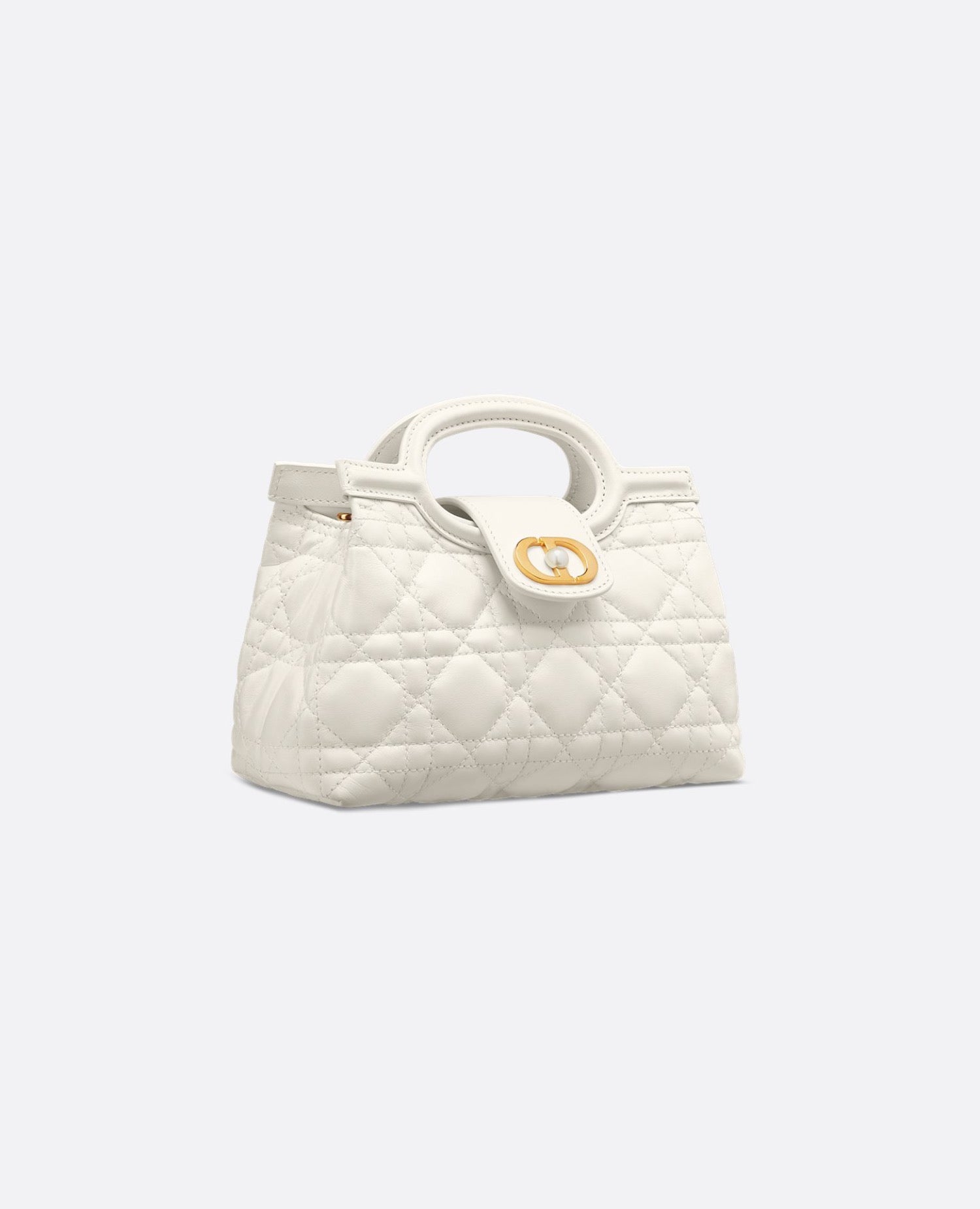 DR Jolie Top Handle Mini Bag Latte Cannage Lambskin