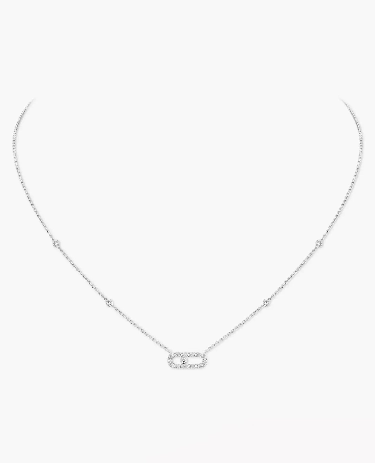 MSK Move Uno Pavé Necklace Silver
